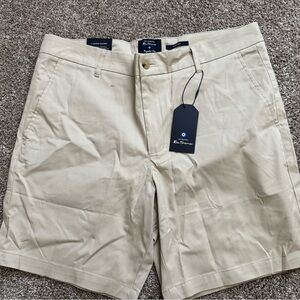 NWT Ben Sherman Men’s Tan Flat Front Shorts Stretch Size 36W